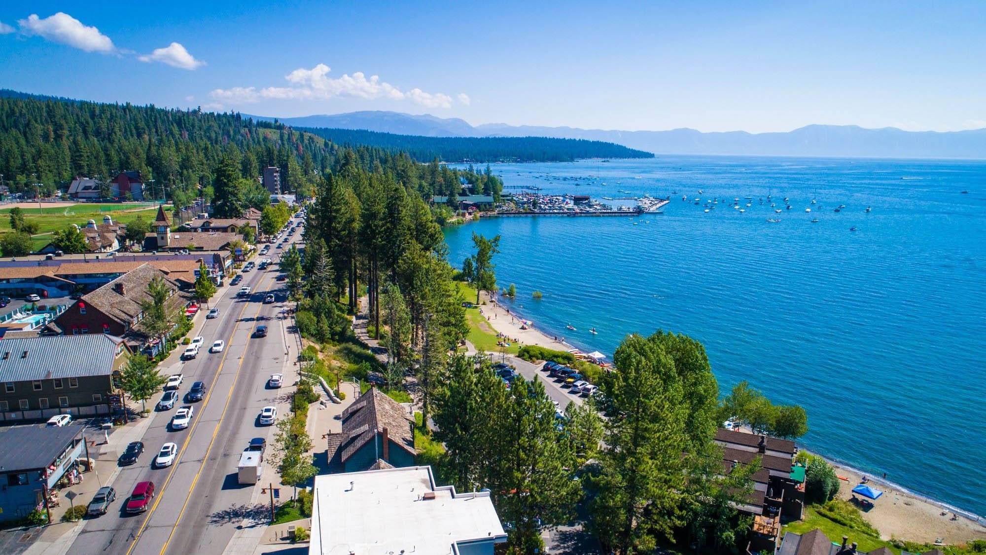 Lake Tahoe Tahoe City Aerial Summer