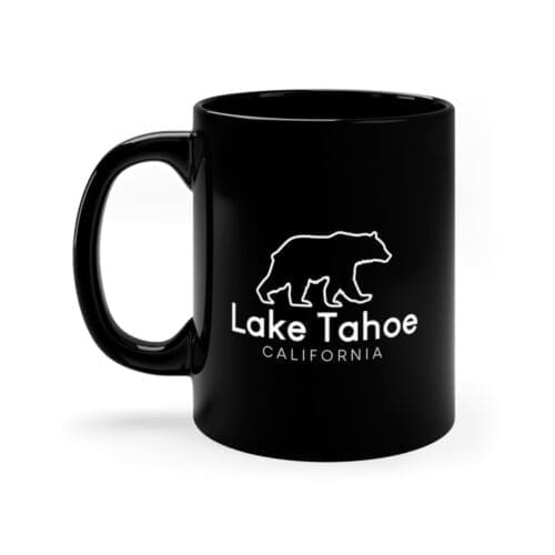Lake Tahoe Bear Outline Black Mug Coffee